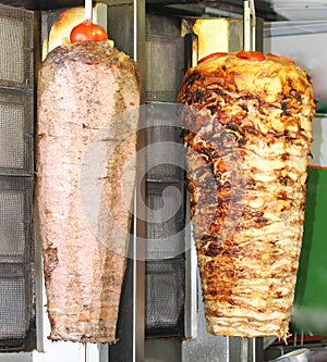 Turkish doner kebab. Beef and chicken.