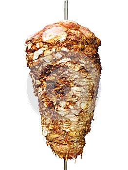 Turkish donner kebab isolated over white