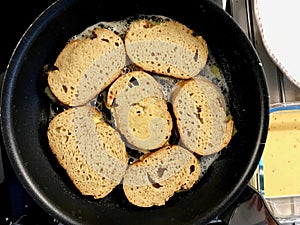 Turkish Egg Bread in Pan / Yumurtali ekmek / French Toast