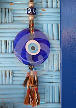 Turkish Evil Eye Charm on The Wall in Famagusta, North Cyprus