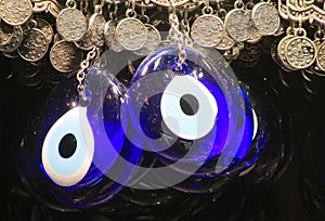 Turkish eye-shaped blue amulet photo