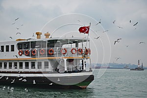 Turkish flag in Istanbul Ferry