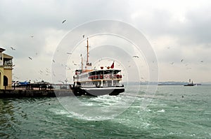 Turkish flag in Istanbul Ferry