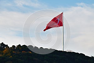 Turkish flag. Neighborhoods of Istanbul