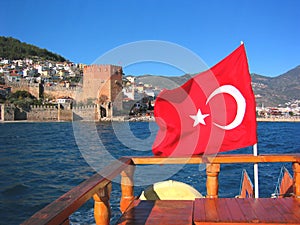 Turkish Flag over Alanya