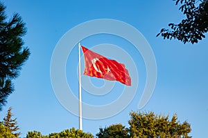 Turkish Flag or Turk Bayragi background photo.