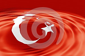 Turkish Flag on Wave