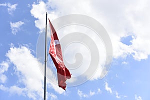 Turkish flag wave on sky