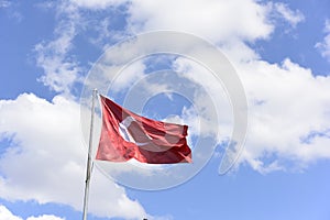 Turkish flag wave on sky