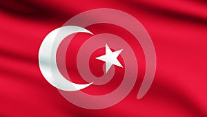 Turkish flag waving full screen background animation