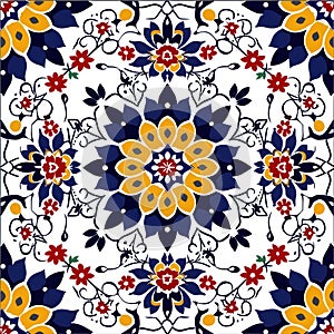 Turkish floral ornaments tiled background