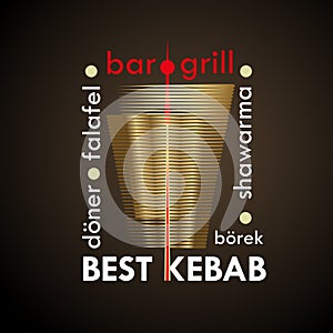 Turkish food. Best kebab. Business logo