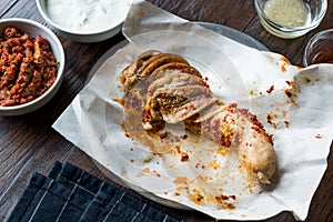 Turkish Food Rice Stuffed Tripe Sirdan Dolma / Shirdan from Adana Offal Food.