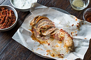 Turkish Food Rice Stuffed Tripe Sirdan Dolma / Shirdan from Adana Offal Food.