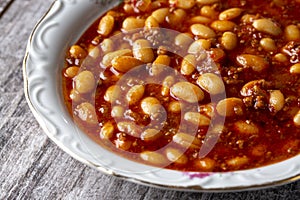 Turkish foods; dried bean kuru fasulye