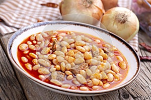 Turkish foods; dried bean kuru fasulye