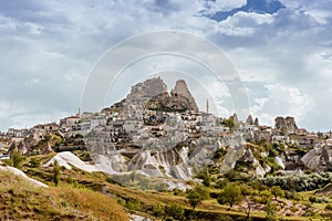 Turkish fortress Uchisar Cappadocia Turkey