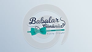 Turkish holiday `Babalar Gunu` Translate: Happy Father`s Day Calligraphy greeting card. Vector illustration.