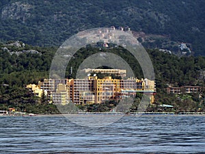 Turkish hotel on the Mediterranean coast between Marmaris and Gokova Bay near the island of Baba Adasi. Club Seno. Europe. Mediter