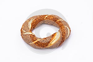 Turkish istanbul ankara izmir simit bagel or gevrek with sesame for breakfast like traditional bread fastfood