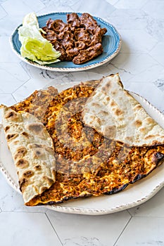 Turkish Kebab Lahmacun and Cig Kofte. Ready to Eat