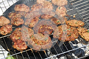 Turkish kofte on the grill