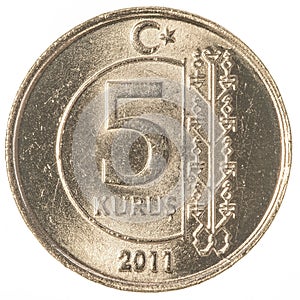 5 turkish kurus coin