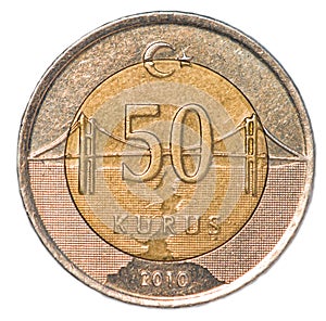 50 turkish kurus coin
