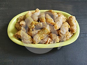 Turkish lahana sarma, cabbage rolls in a plate