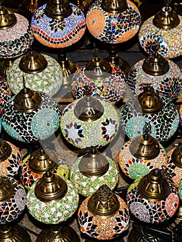 Turkish lamps for sale in the Grand Bazaar, Istanbul, Turkey