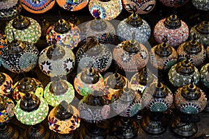 Turkish lamps for sale in the Grand Bazaar, Istanbul, Turkey