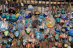 Turkish lamps for sale in the Grand Bazaar, Istanbul, Turkey