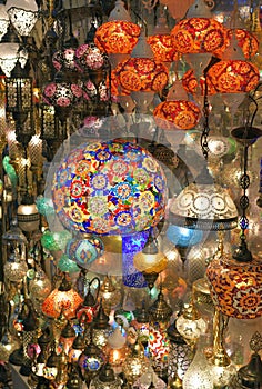 Turkish lanterns at the Grand Bazaar Istanbul