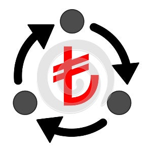 Turkish lira money change icon, trade cash information web symbol, convert sign vector illustration photo