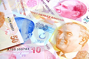 Turkish Lira money TL banknotes