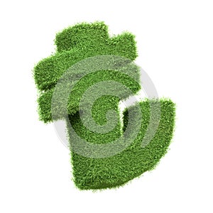 Turkish Lira Symbol Made of Green Grass photo