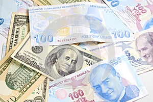 Turečtina líra a zjednotený štáty dolárov 