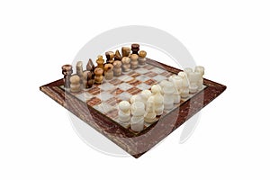 Turkish marble chess on white