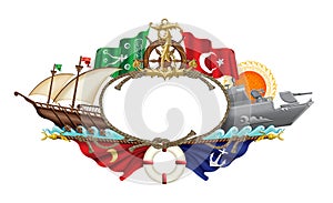 Turkish Maritime Icons Illustration