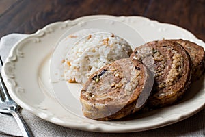 Turkish Meat Roll Seftali Kebab Kebab with Rice