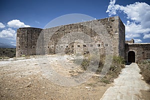 Turkish medieval fortress at Ancient Aptera in Crete,