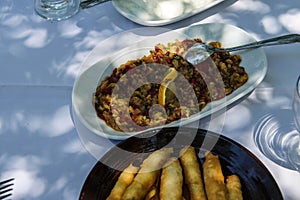 Turkish mezes appetizers