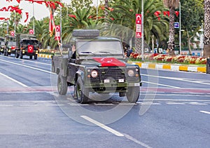 Turkish military vehicles parade in Turkey