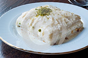 Turkish Milk Dessert Sutlava made with Gullac and Dairy Baklava Dough.