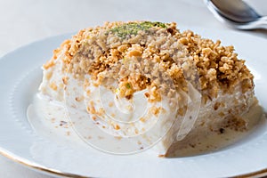 Turkish Milk Dessert Sutlava made with Gullac and Dairy Baklava Dough.