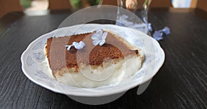 Turkish national dish kazan dibi rice pudding photo