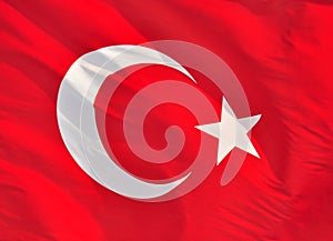 Turkish national flag waving photo