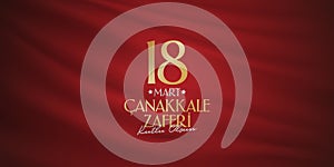 Turkish national holiday of March 18, 1915 the day the Ottomans Canakkale Victory Monument. Billboard, Poster, Social Media, Greet photo