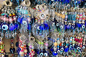 Turkish Nazar boncuk amulets at the market photo