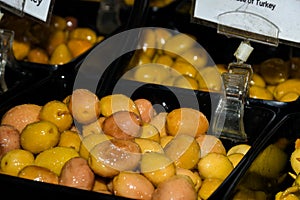 Turkish olives different mix for sale in Grand Bazaar photo